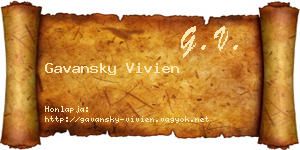 Gavansky Vivien névjegykártya
